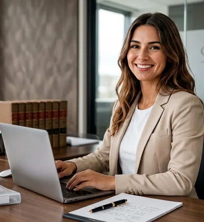 Profesional revisando el correo empresarial de su negocio en el computador