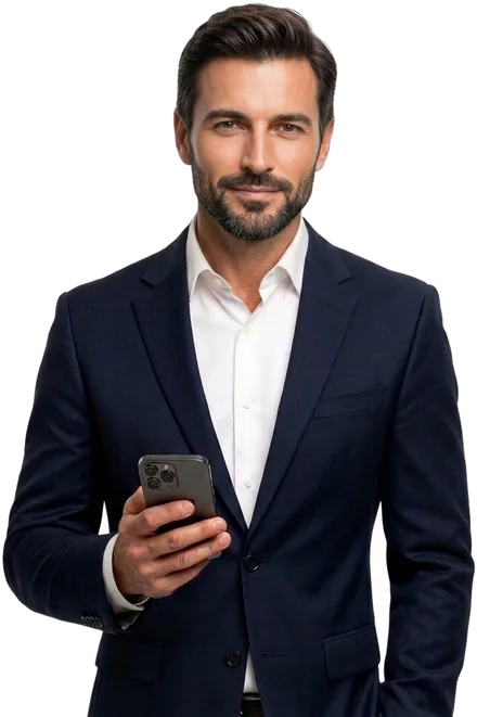 Empresario revisando el rendimiento de su sitio con hosting empresarial en Colombia