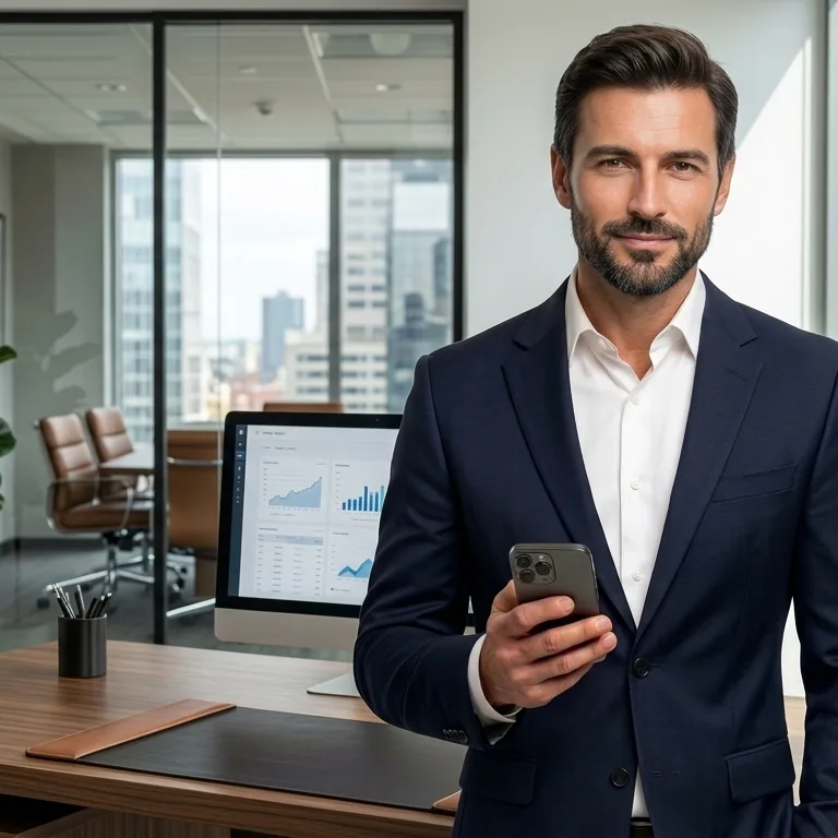 Profesional del equipo de soporte de Hostkolpix en su oficina
